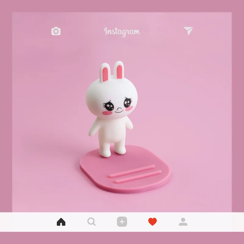 Мультфильм коричневый Медведь Кролик милая девушка сердце ins ветер креативный мобильный телефон Кронштейн Ленивый настольные часы ТВ артефакт портативный ремень - Цвет: Цвет: желтый