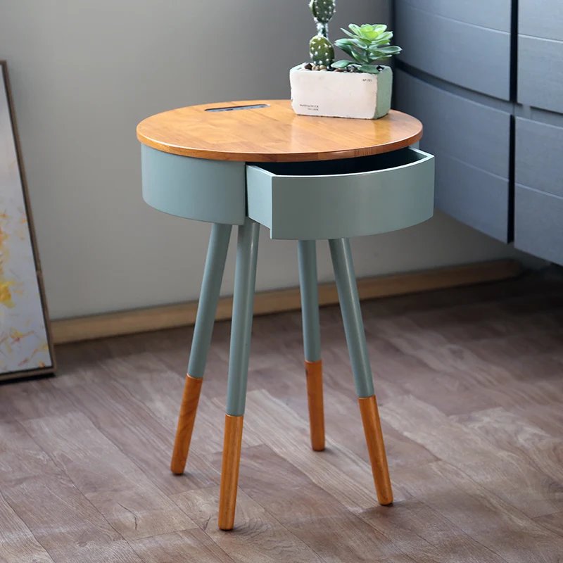 Simple and perfect smart furniture mini bedside table coffee built-in Bluetooth enhanced bass small round living roo |
