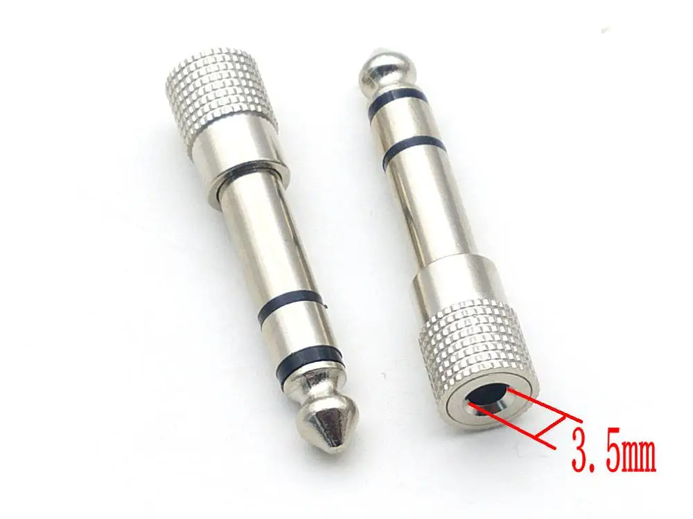 2 шт. металлический аудио адаптер с штекером 6 3 мм на гнездо 5 Aux стерео TRS|plug 3.5mm|plug
