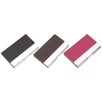

Stainless Steel Pu Id Card Holder Multifunction Business Bank Card Case Large Capacity Business Card Case Office Supplies