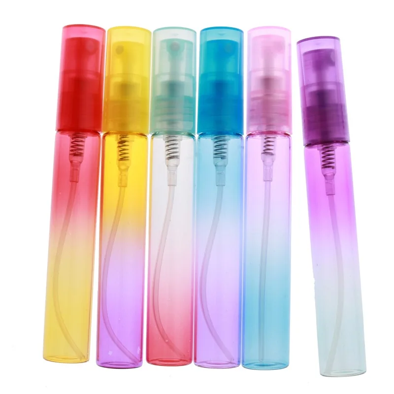 

8ML Perfume Spray Bottle Empty Gradient Colorful Mixing Portable Cosmetic Packaging Refillable Glass Mist Spray Bottle 50pcs