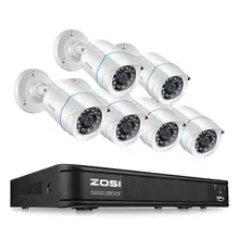 ZOSI 8CH 1080P HD-TVI DVR чехол 6 шт HD ночного видения наружная камера безопасности 2MP Bullet камера видео DVR комплект система видеонаблюдения