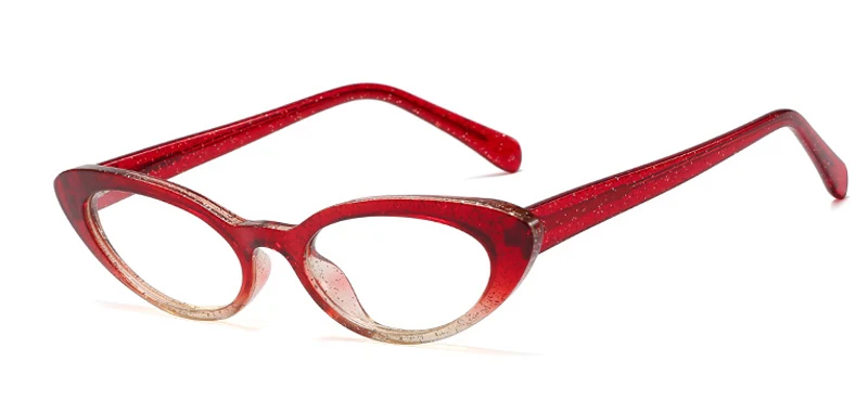 red clear Peekaboo маленькие овальные очки женские кошачий глаз tr90 оправа винтажные черные прозрачные оптические очки ацетат прозрачные линзы синий красный - Цвет оправы: red clear