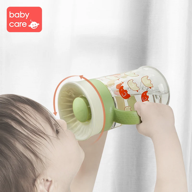 

babycare 260ml Cup Large 360 Degree Drink Capacity Baby Sipping Cup Handle Home Shatter-resistant Leak-proof Baby Learning Cup
