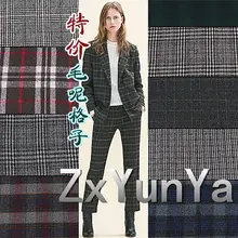 Европейский станция Ретро французский большой плед шерстяное пальто одежда Заказная ткань 1 м