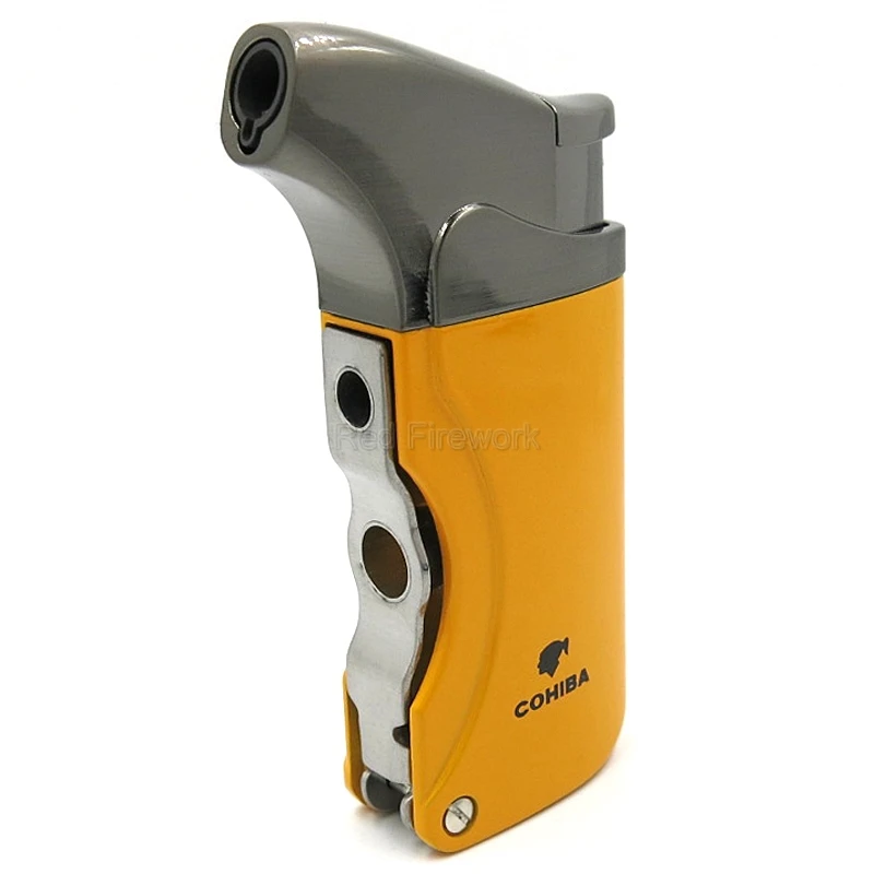 

COHIBA Popular Windproof Torch Lighter Jet Flame Adjustable Cigar Cigarette Lighters Built-in 2 Cigar Punch Multifunctional