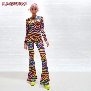 

Zebra Fire Print Sexy Jumpsuit Autumn Rave One Piece Outfit Long Sleeve Body Overalls Bodycon Rompers Womens Jumpsuit 2019
