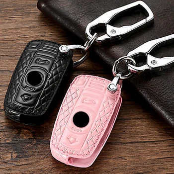 

Genuine Leather Key Cover Case For BMW F20 G30 F30 F31 F10 X5 M F25 E90 E60 E70 E87 3 5 6 Series M3 M5 X1 X5 X6 Z4 Key Cover