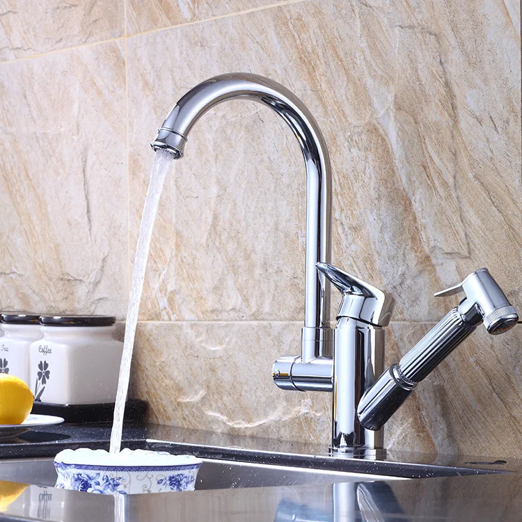 

Full Copper Extraction Pull Basin Faucet Hot And Cold Mixing Single Hold Basin Water Tap Bathroom