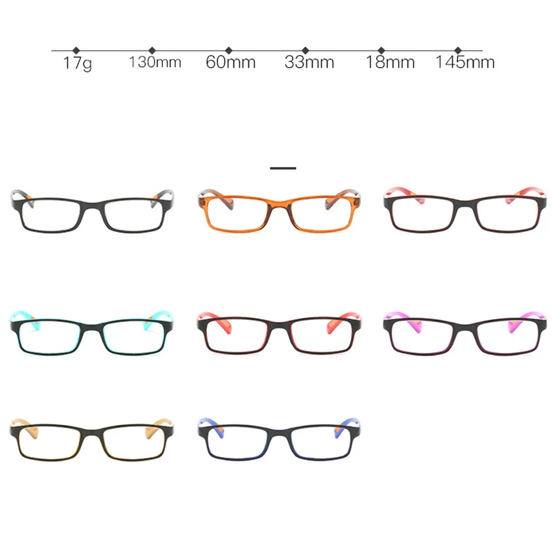 Plastic Myopia Glasses Square Nearsighted Eyeglasses Female Male Shortsighted Eyewear Spectacles -0.5 -1.0 -2.0 TO -8.0 6