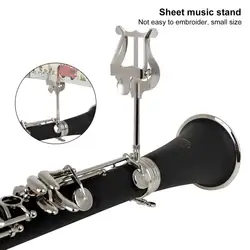 Sheet Music Clip Holder Electroplating Process Rust-proof Compact Professional Clarinet Sheet Music Clamp Stand for Wind Music
