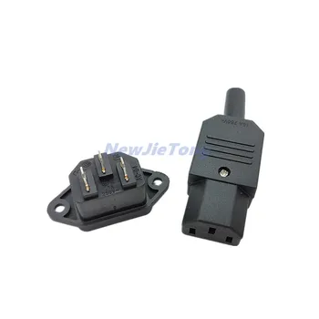 

1PC AC250V 10A 3pin IEC C13 AC04 Power Supply Plug Socket Adapter Copper Male Plug & Female Jack Rewirable Cable Wire Connector