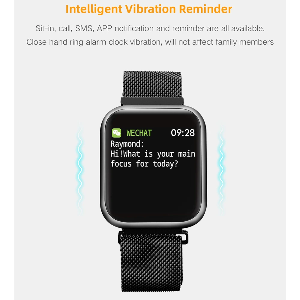 P80 Smart Bracelet smart watch Fashion women Sports IP68 Waterproof Full Touch Heart Rate Fitness Tracker Smartwatch