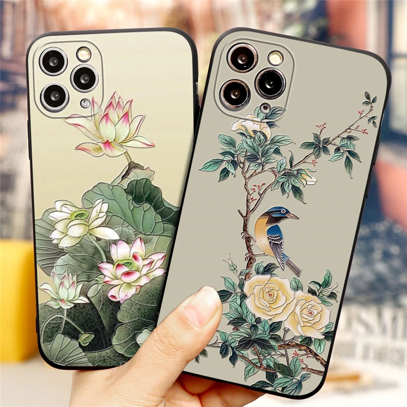 lus intern Arrangement Mobile Cover Iphone 12 Pro Max Floral | Case 13 Iphone Pro Max Birds - 3d  Flower Case - Aliexpress