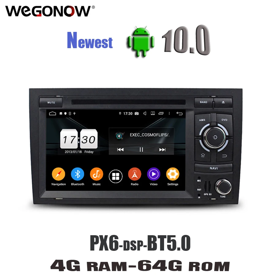 HD DSP Android 10 0 4G RAM 64G Автомобильный мультимедийный dvd плеер Wifi Bluetooth RDS радио GPS карта
