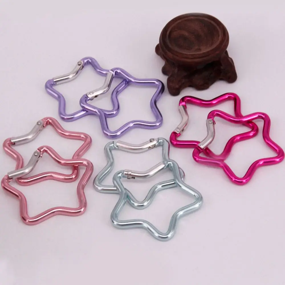 Five-pointed Star Shaped Aluminum Carabiner Key Chain Clip 1/3/5 Pcs
