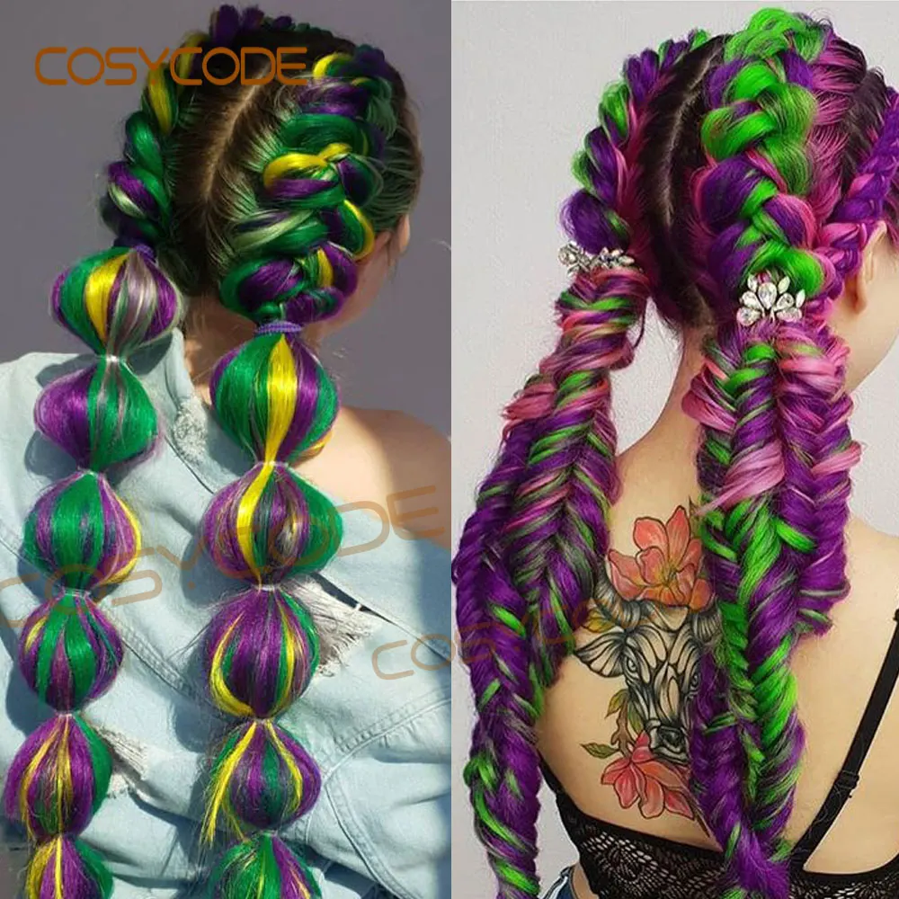COSYCODE Ombre 3 тон Jumbo вязание крючком плетение волос для наращивания 26 дюймов 66 см Длинные Синтетические косички 3 шт. 6 шт. 8 шт. красочные