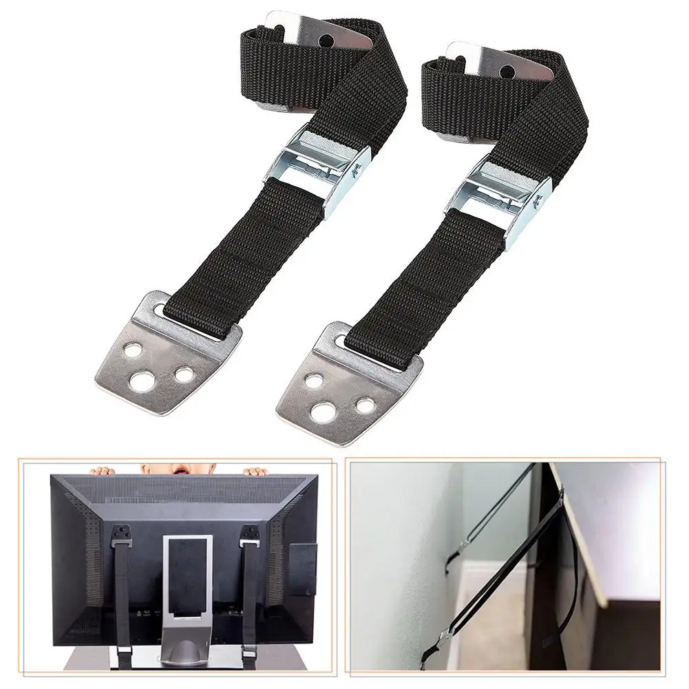 

new 2Pcs Anti-Tip Straps Flat TV Furniture Wall Belt Lock Portable Useful Fix Fastener with Screws fix flat TV furniture