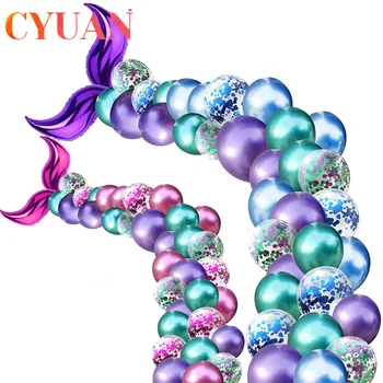 

44pcs Mermaid Balloon Arch Set Mermaid Tail Balloon Little Mermaid Party Decorations Supplies Wedding Girl Birthday Party Decor