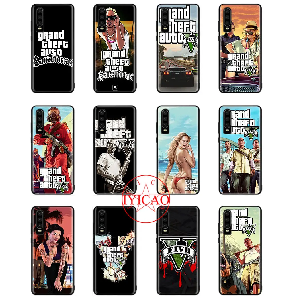 Мягкий чехол gta v Для Huawei Y5 Y6 Y7 Y9 Prime чехол|Чехлы-накладки| |