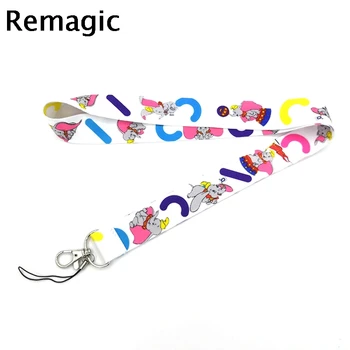 

20pcs Dumbo elephant animal cartoon vintage Neck keychain necklace Cartoon Neck Strap Lanyard ID badge holder Keychain Lanyard