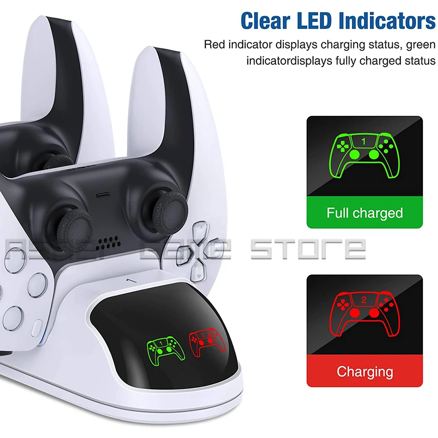 Ps5 Charging Dock Station 3h Fast 2 Controller Charger Led Indicator 2  Type-c Connector For Sony Playstation 5 Dualsense Gamepad - Chargers -  AliExpress