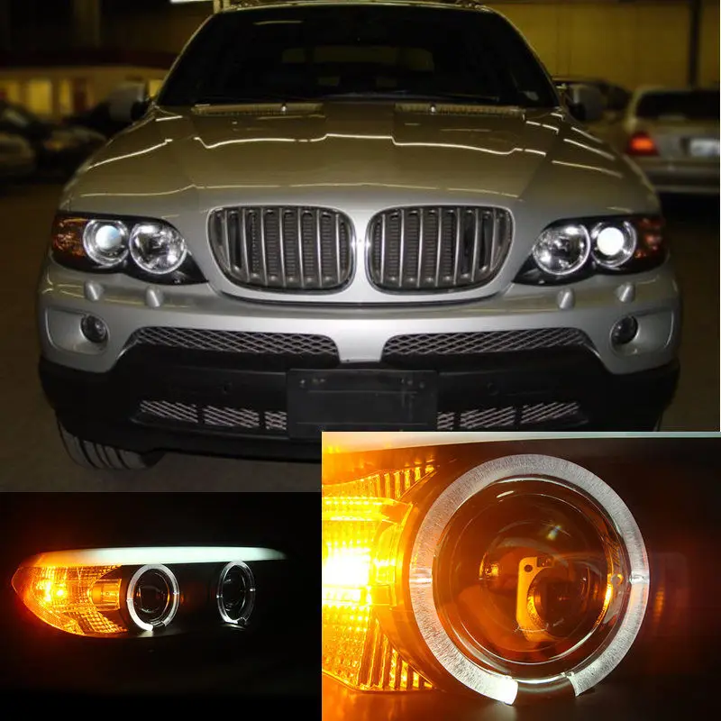 

For BMW X5 E53 2003 2004 2005 2006 Car LED DRL And Bi-xenon High Light Composite Headlight
