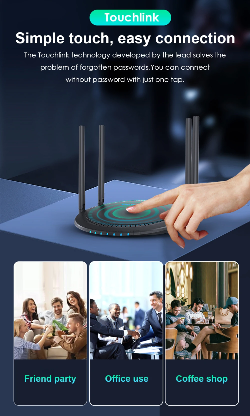 Wavlink AX1800 WiFi 6 Mesh Gigabit Wireless Internet Router-Dual Band 2.4GHz 574Mbps+5GHz1201Mbps Up to1500 Square Feet Coverage wi fi amplifier