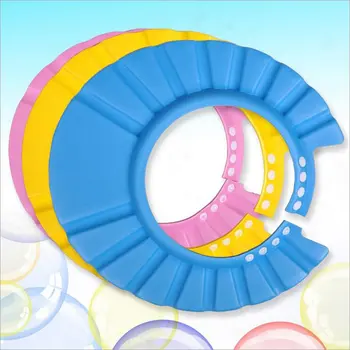 

Safe Shampoo Caps Shower Bathing Bath Protective Cap Baby Wash Hair Shield Children Bathing Shower Hat For Baby Care 3 Colors