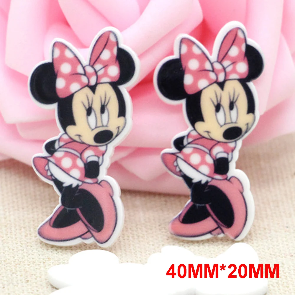 

50pcs 40*20MM New Cartoon Pink Little Mouse Flatback Resins Kawaii Planar Resin Crafts for DIY Home Decoration Accessories DL407