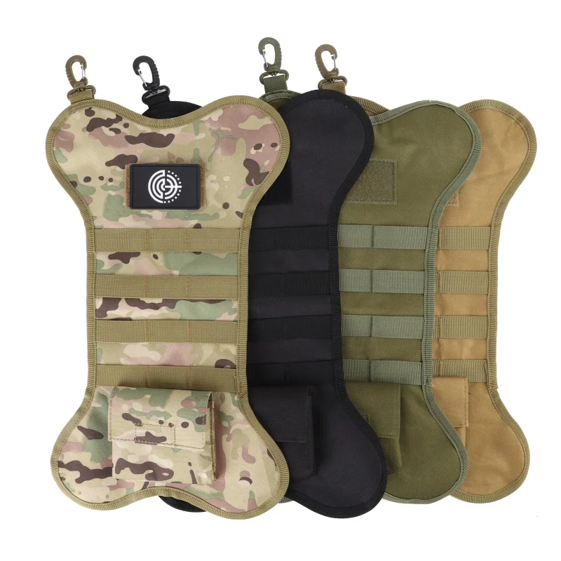 

Bone-shape Christmas Stocking Bag For Dog Pets With MOLLE Webbing And Patch Holder Christmas Home Decoration