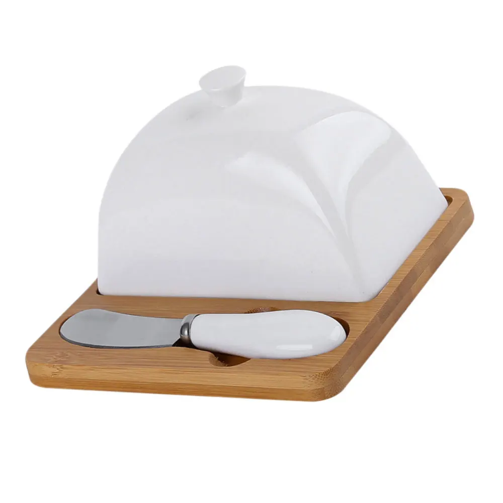 

1 Set Creative Durable Practical Kitchen Household Tableware Ceramics Dish Cheese Plate Serving Tray for Home