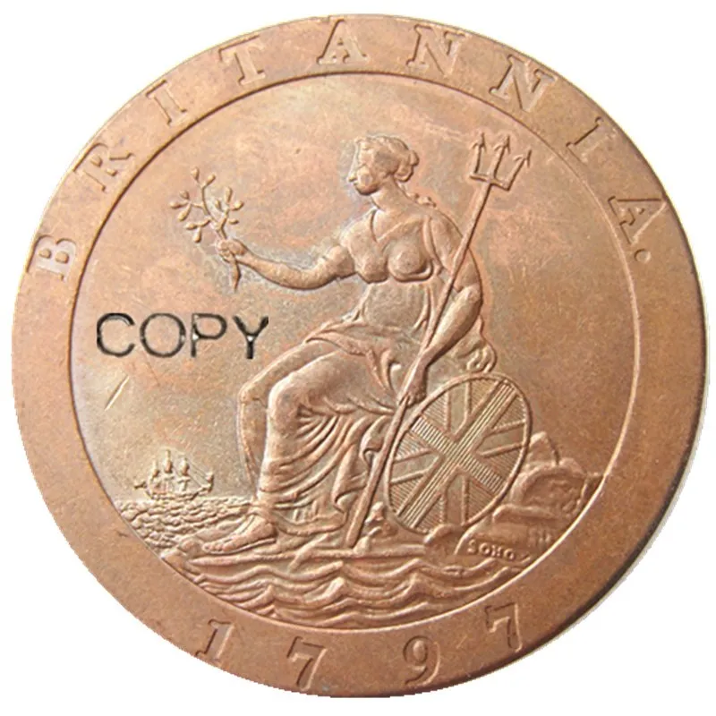 Джордж III "CARTWHEEL" два пенса, 1797 медная копия монеты