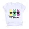 Tshirt Women Easter Plaid Cute Rabbit T-shirt Short Sleeve Casual Tee Tops Haut Femme Camiseta Mujer Top Women Harajuku T Shirt 4