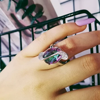 

Original solid real 925 Sterling Silver 2015 Ring Engagement Zircon anel for Women Wedding Round two colors christmas R689S