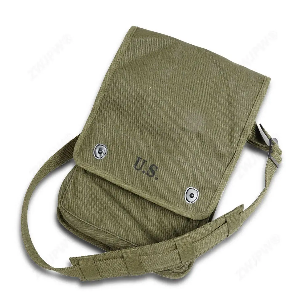 tomwang2012 WW2 WWII Army Soldier Canvas Map Bag Militaire Pack Sundries bag army green Military War Reenactments |