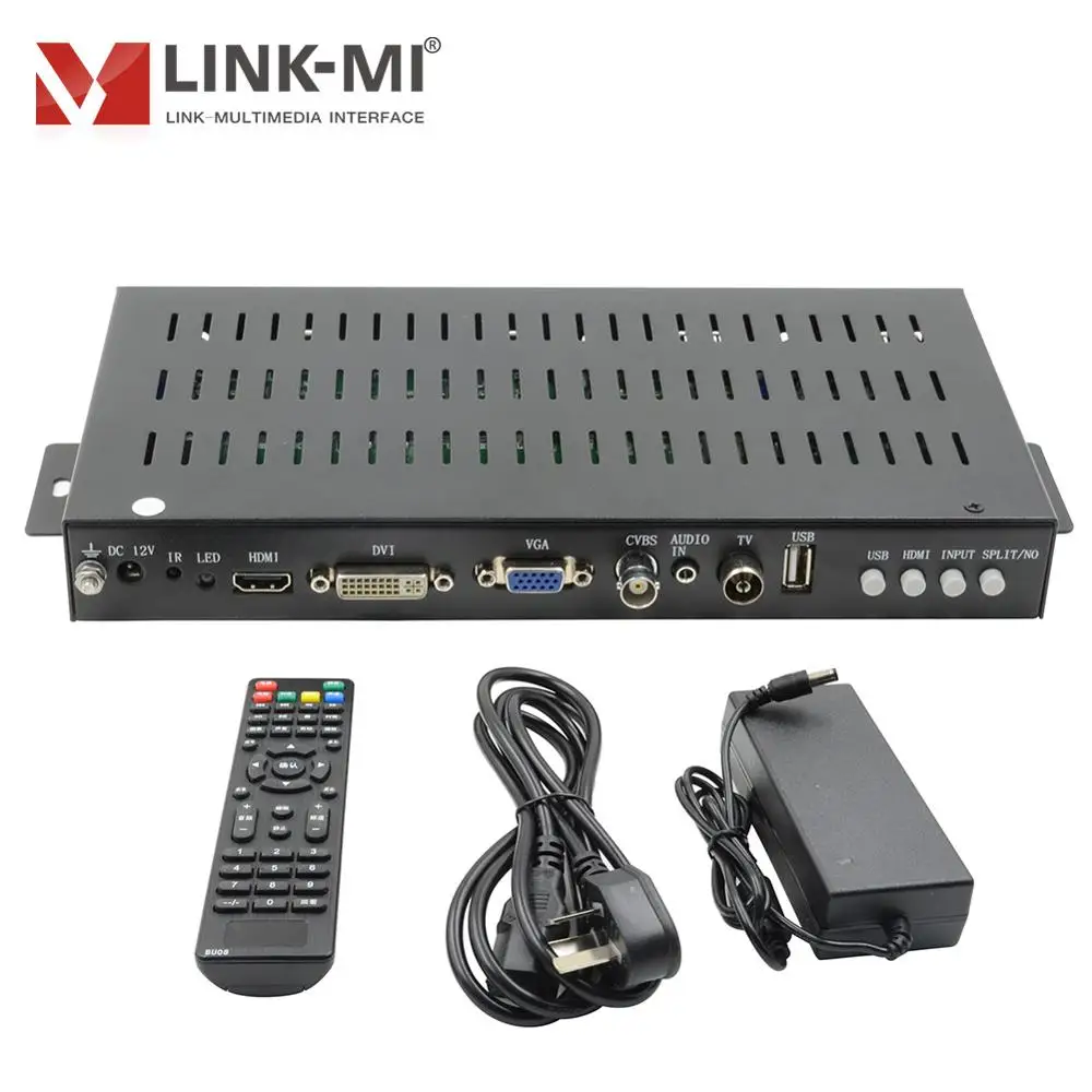 LINK-MI 수직 비디오 벽 컨트롤러 2/3/4 디스플레이 초상화 1x4 1x3 1x2 2x2 회전 90 도 HDMI/DVI/VGA/CVBS/TV/USB