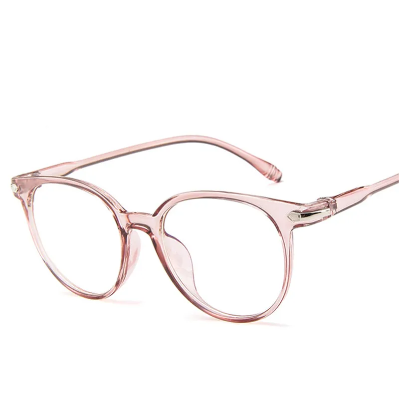 Компьютерные студенческие очки для женщин и мужчин, круглые овальные очки для глаз, прозрачные плоские линзы от близорукости, по рецепту - Название цвета: B