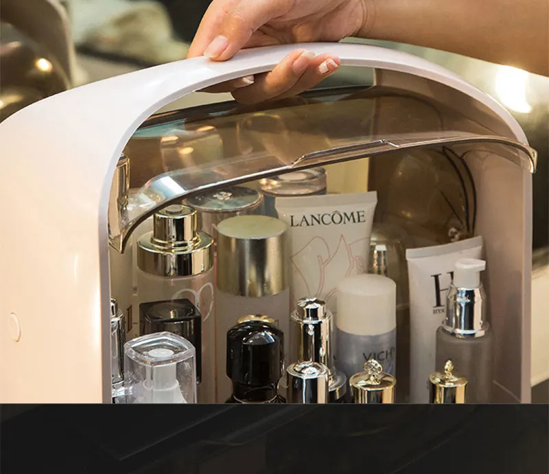 Makeup Organizer Transparent Clamshell 2 Drawer Dressing Table Desktop Plastic Cosmetic Box Storage Containers Jewelry Holder