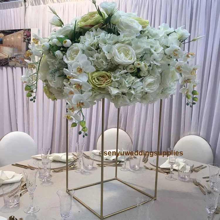 8pcs) new column gold wedding pillar flower stand walkway stand wedding decoration& event party centerpiece senyu1336