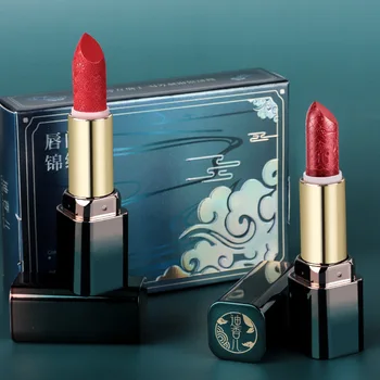 

8 Color Chinese Style Forbidden City Carved Lipstick Western Child Koi Color Matte Moisturizing Moisturizing Matte Lipstick