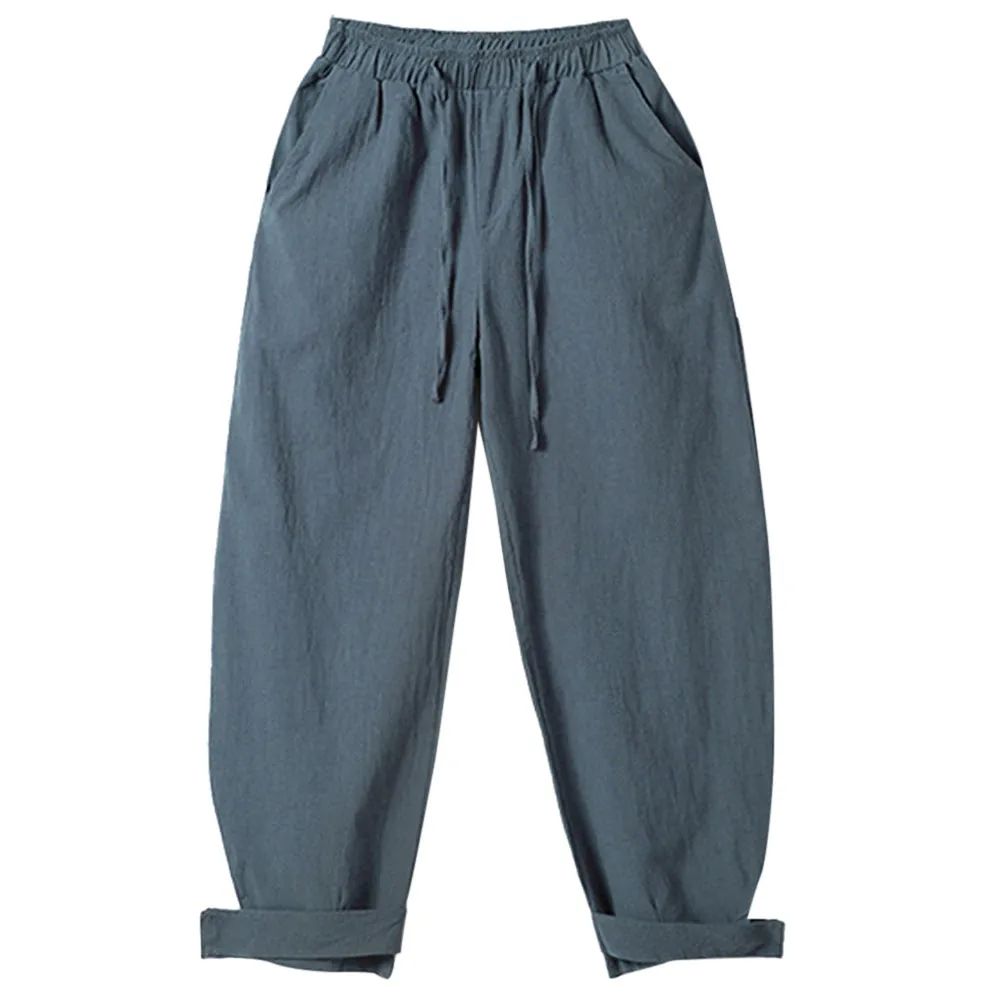 JAYCOSIN мужские однотонные льняные хлопковые брюки маленькие ноги свободные повседневные брюки-фонари Баскетбол Футбол Теннис Спортивные брюки aug 29