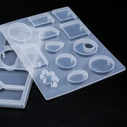 Crystal Epoxy Mold Silicone Necklace Silicone Mould DIY Jewelry Water Drops Square Oval Puzzle with Hole Molds Jewelry Tools