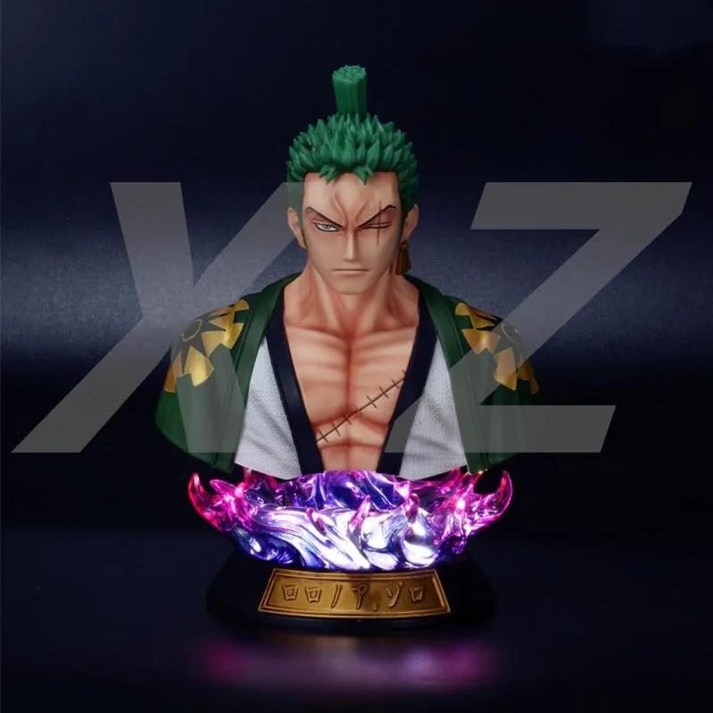 One Piece LED Flashing Bust Figure Roronoa Zoro Luffy One piece