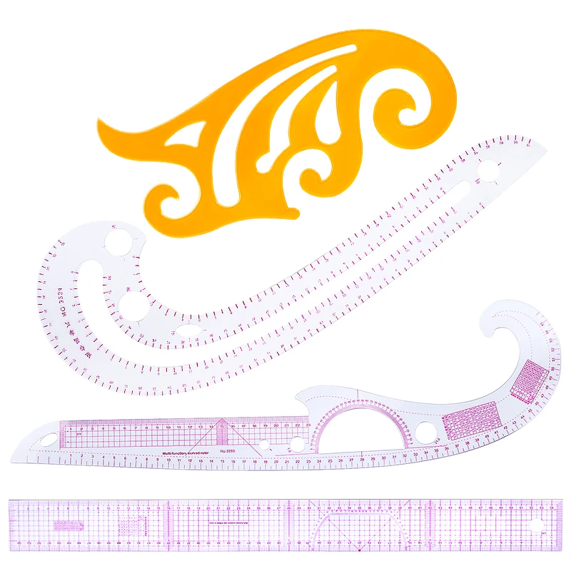 LMDZ 5PCS Sewing French Curve Ruler Measure Multi-function Fashion Design Rulers for Fabric Cutting Template Metric |