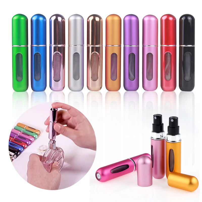 

5ml/8ml Portable Mini Refillable Perfume Spray Bottle Aluminum Atomizer Spray Bottle Travel Container Perfume Bottle