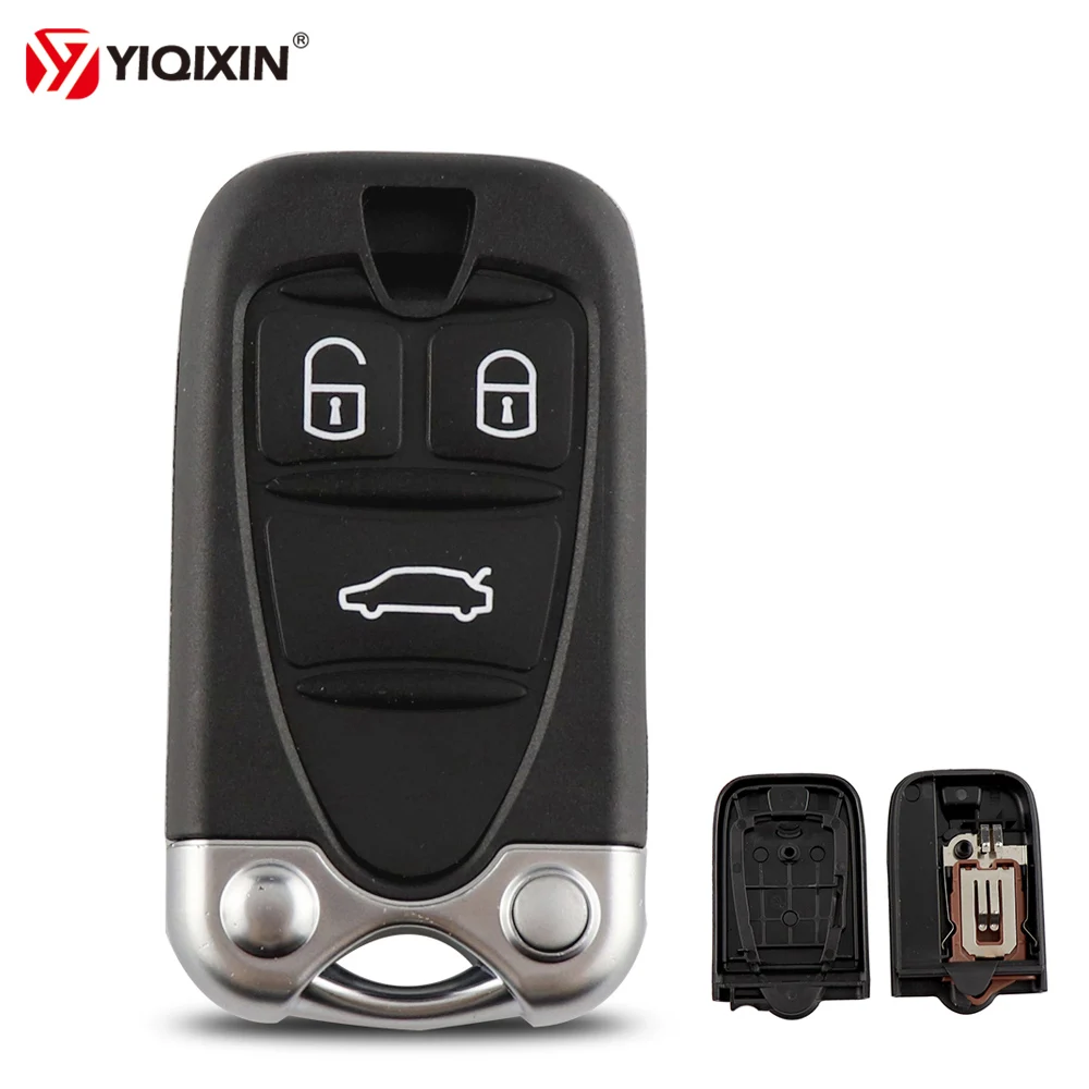 YIQIXIN 3 Button Smart Car Key Case Replacement Remote Control Key Shell For Alfa Romeo 159 Brera 156 Spider With Blade yiqixin 3 button folding flip remote key 433mhz id46 pcf7941 chip for land rover range sport lr3 discovery with hu101 blade