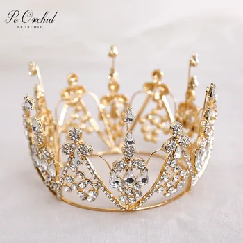 

PEORCHID Princess Bridal Tiara Crystal Jewelry Baroque Crown Woman Accesorios Para Novia Luxury Wedding Hair Decoration