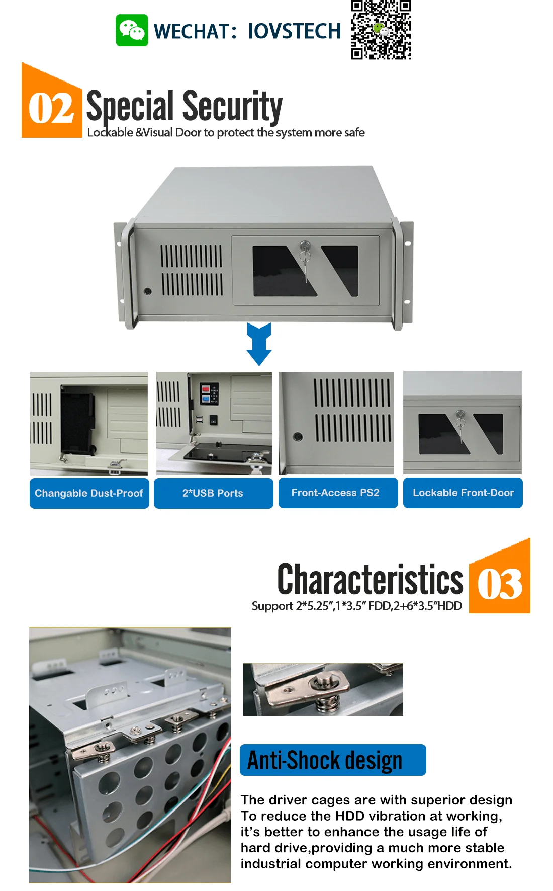 Boîtier d'ordinateur industriel pour serveur monté en rack, surveillance de  sécurité IPC610P, 7 emplacements, 14 emplacements, pcie, 450mm, 1.2mm