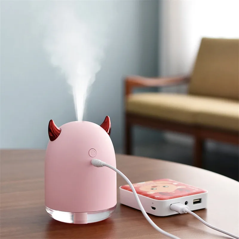 260ML Devil USB Air Humidifier Oil Essential Diffuser For Home LED Night Light Mist Maker Air Aromatherapy Himidifiers Gifts